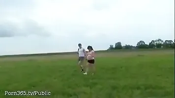 Pregnant slut fucking in open