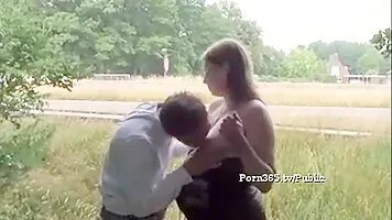 Pregnant girl sucking and fucking outdoors