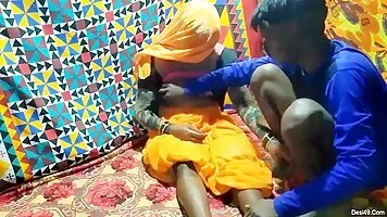 Wife Desi licks her pussy, jerks off her fingers and fucks hard in the anus with Husband