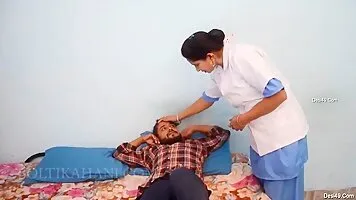 Exclusive Sexy Desi Nursing Sister pushes her breasts and fucks Young Guy hard in the anus