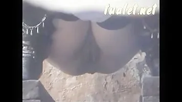 Woman peeing and pooping in the toilet