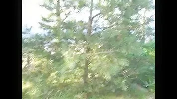 Woman with big ass poops in the park