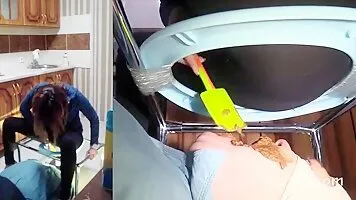 Young girls scat slave in mouth