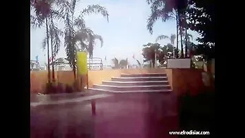 Two girls poop on the beach