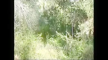 Two girls scat in the woods