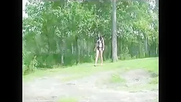 Pissing girl with big tits