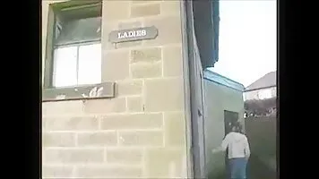 Pissing next to the ladies room