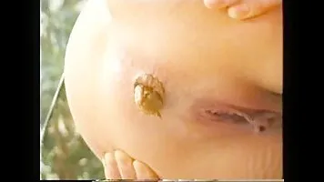 Pooping blonde in glasses