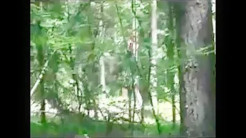 Lera pissing in the woods