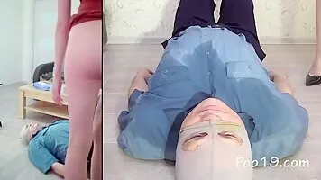 Mistress Karina poops in mouth her slave