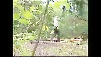 Janka pissing in the woods