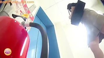 Japanese girl diarrhea in the public toilet