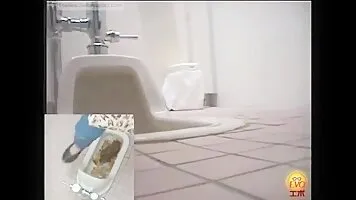 Hidden camera in the womens restroom in Japan