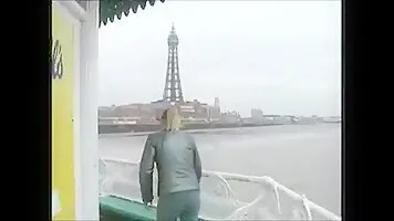 Hooligan girl pee on the wood floor