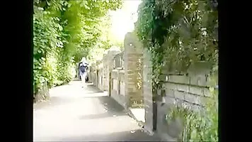 Girl pee in a neighboring yard