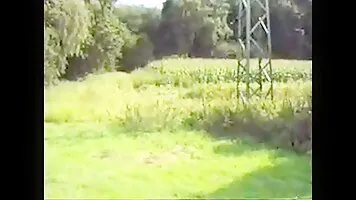 Girl pissing and pooping in the woods