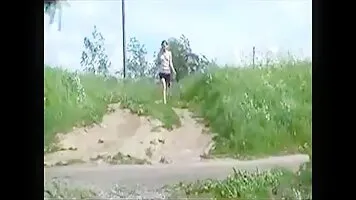 Girl drinking beer and pissing