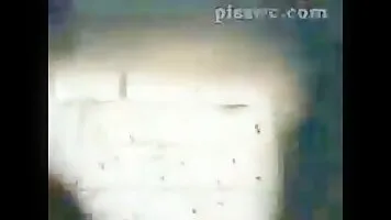 Cute Girl pooping in the toilet at the beach