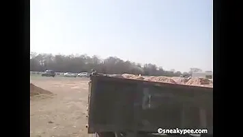 Bianca pissing on the farm