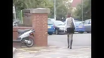 Bianca pissing through the grate into the sewer