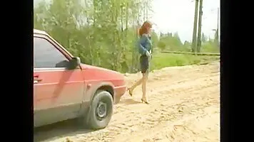 Chick piss on sandy beach