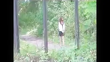 Alenka was walking through the park and sat pee