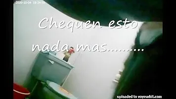 Pissing girls are filmed in the bathroom