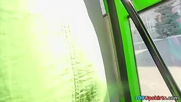 Darksome panty upskirt from public transport