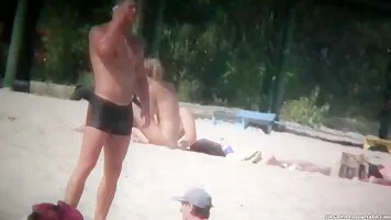 Hot images from a nude beach  with naked skinny chicks