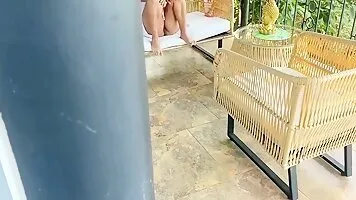 I Caught My Stepmom Fingering On The Patio