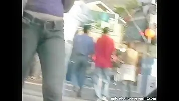 Babe with a hot ass in tight jeans caught by candid