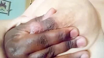 Hubby milking his wife’s huge engorged nipples