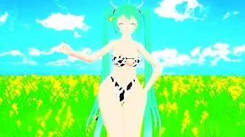 Huge spraying tits in hucow bikini