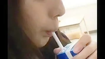 Japanese schoolgirl facesitting and pee