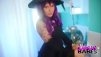 Sexy with cosplayer with huge tits gets rough anal