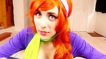 Scooby Doos Daphne Cosplay Girl Giving POV Blowjob