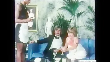 Retro video of perfect ebony maid cosplayer fucking her bosses