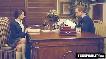 Michelle Taylor Cosplaying a Sexy Schoolgirl Gets Creampie From Teacher