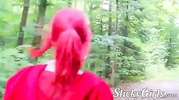 Little Red Riding Hood Cosplayer Fucked In The Woods And Gets Nasty Cumshot In Her Mouth