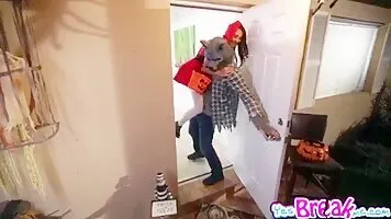 Little Red Riding Hood Cosplay Cutie Fucked In All Holes By Big Bad Wolf