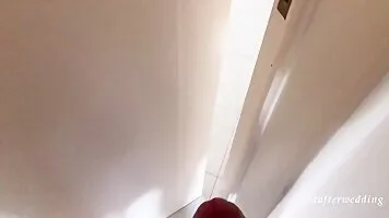 Horny Schoolgirl cosplayer sucks cock after getting caught masturbating