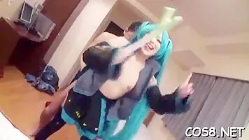 Japanese Hatsune Miku Cosplayer Sucks Cock And Gets Fucked Doggystyle
