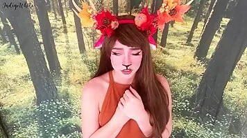 Gorgeous Deer Girl Cosplayer Fucking Herself With Her Dildo