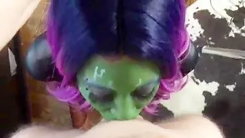 Gamora Cosplay Slut Gets Throatfucked By Large Cock POV