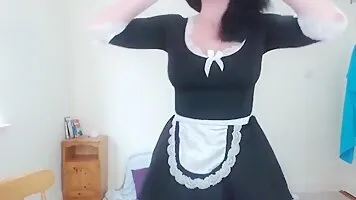 French Maid Cosplayer Giving JOI With Anal Play