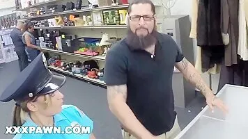 Chubby PAWG Police Woman Cosplay Slut Strips And Gets Fucked POV