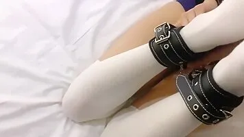 Chinese Schoolgirl Cosplayer Blindfolded, Bound and Teased