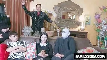 Adams family cosplayers having family orgy